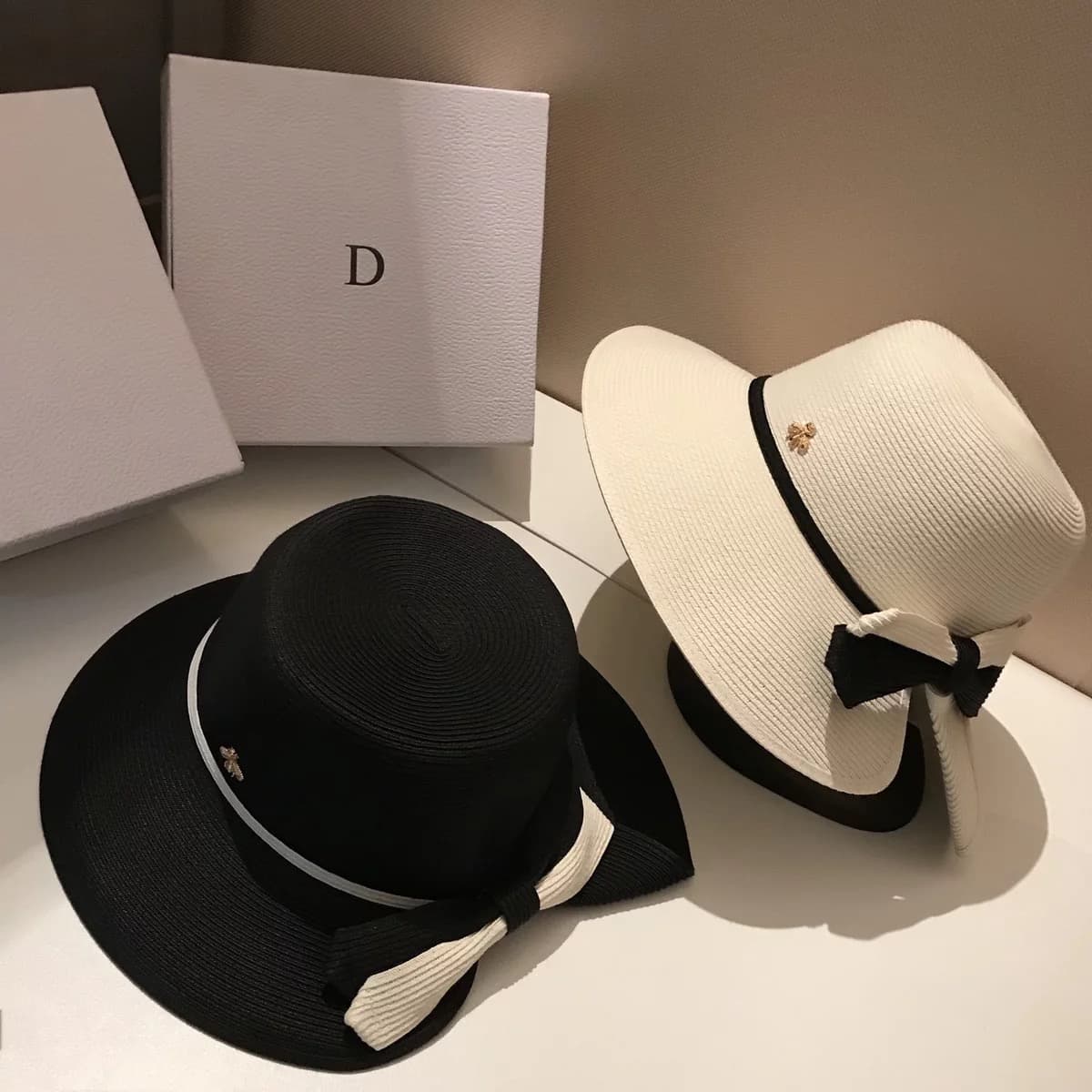 Fashion Fashion ummer little bee big straw sunshade UV protection cute ladies elegant bow beach sun outdoor travel hat