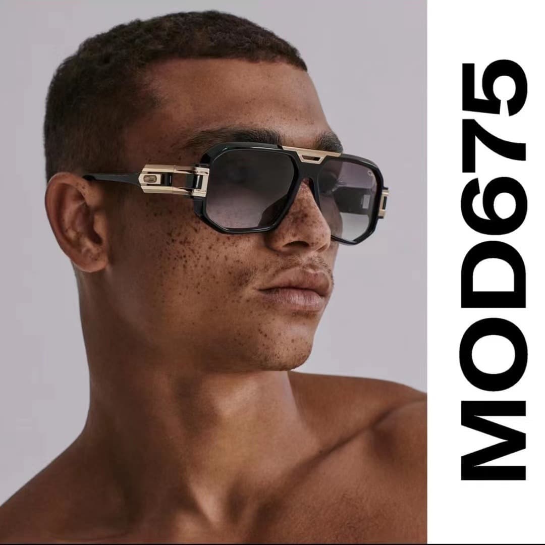 Men's Modern Retro Large Frame Sunglasses Black Full Rim Square Glasses INS Street Style Big Name Ink 093