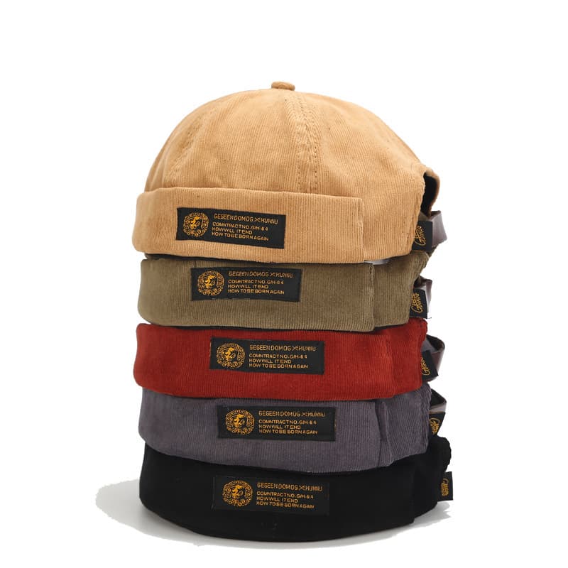 Autumn and winter corduroy men's and women's short fashion brand landlord hat retro beanie sailor melon skin hat street trend yuppie hat