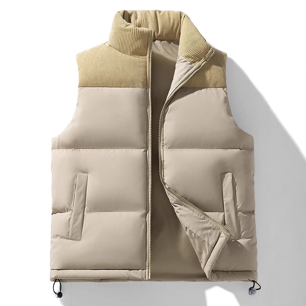 Veste matelassée légère pour homme et femme – Doudoune chaude sans manches en polyester pour une tenue décontractée en extérieur