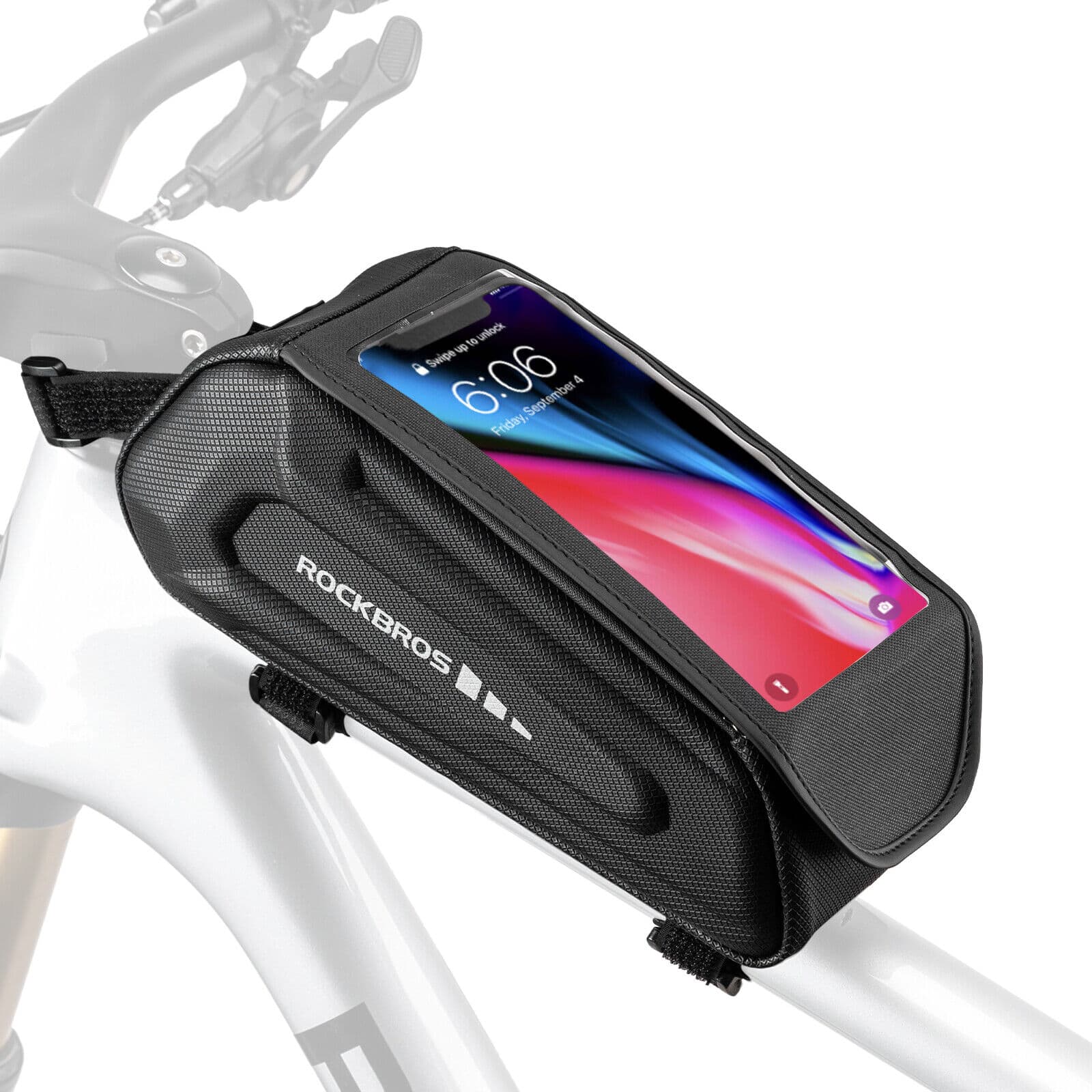 ROCKBROS Bicycle Bag, 1.7L Handlebar Bag or Frame Bag, suitable for phones up to 6.8 inches