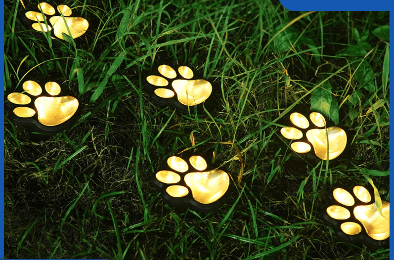 New Solar Cat Outdoor Creative Animal Paw Decorative Garden Courtyard Waterproof Lawn Light