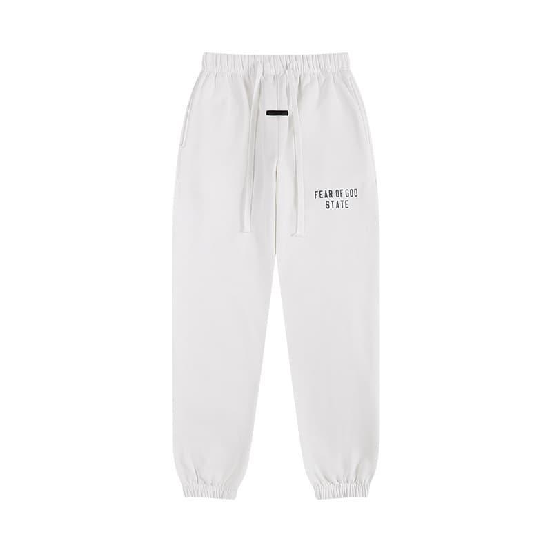 Sweat-shirt ample à double ligne FOG ESSENTIALS Saison 8 avec lettres floquées au dos, en éponge à capuche