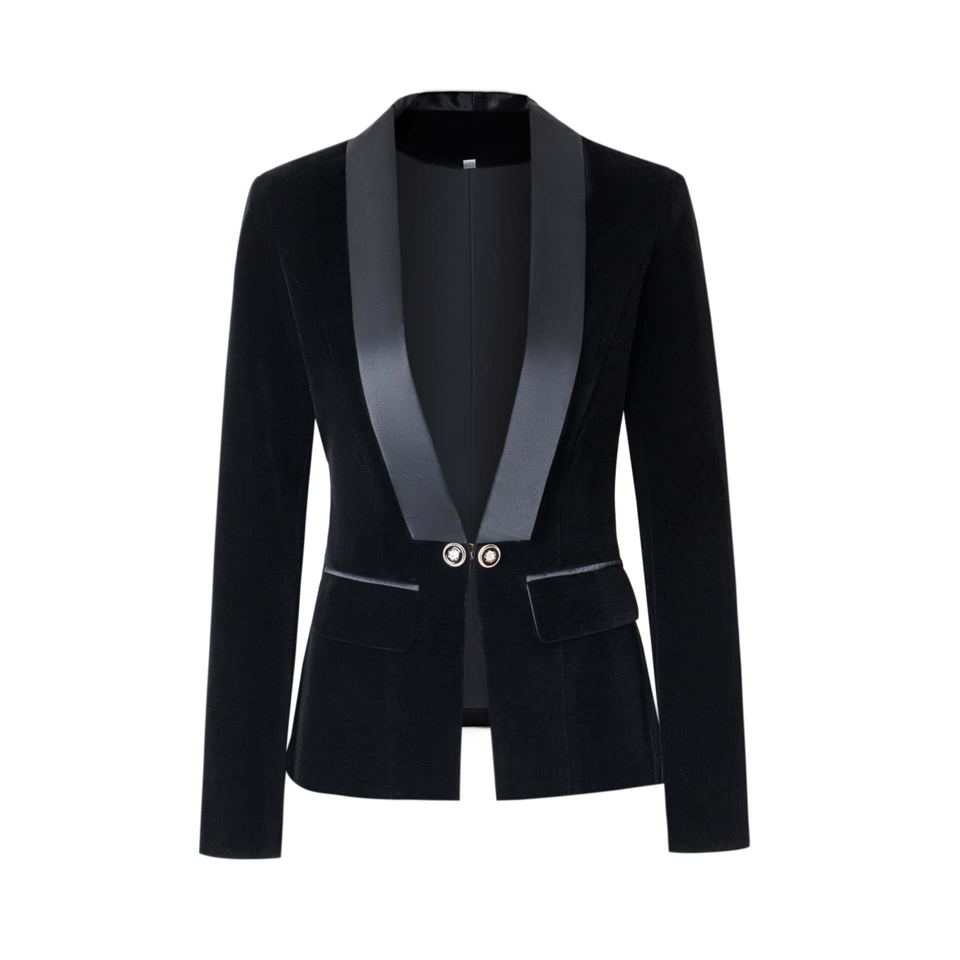 Women's Clothing New style women's jacket catwalk high grade gray suit slim fit button velvet slim fit suit jacket