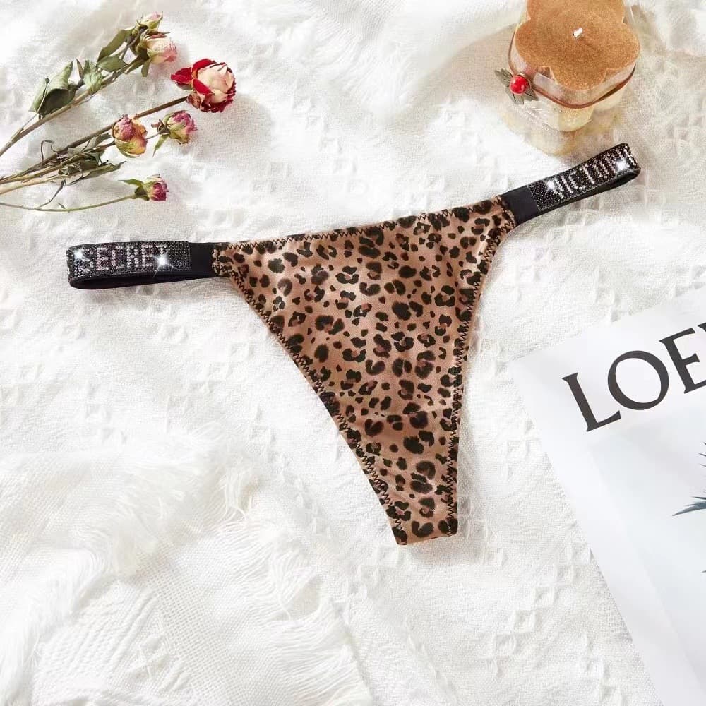 Sans couture VS lettre Glitter G String String culotte femme