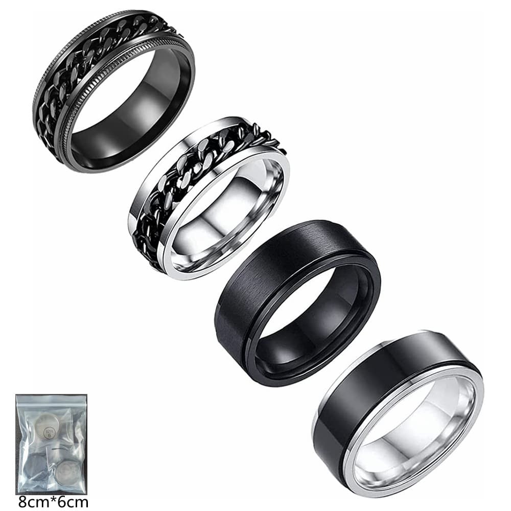 Men's Chain rotating vacuum ring Men's titanium steel rotating ring men's accessories