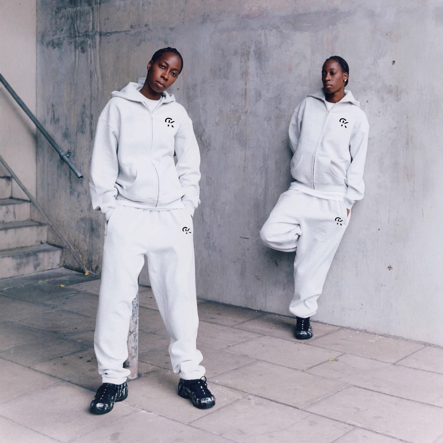 ​​Unisex Oversized Hoodie & Sweatpants Set – Double Hood Design (Grey, S-XXXL)​​