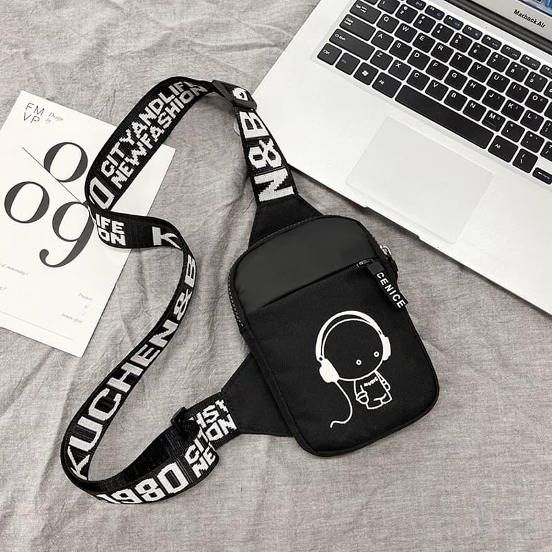 Men's Small Satchel Ultra-light Mini Mobile Phone Bag Tide Brand Chest Bag Women's Small Bag Women's Lightweight Sports Shoulder Messenger Bag.