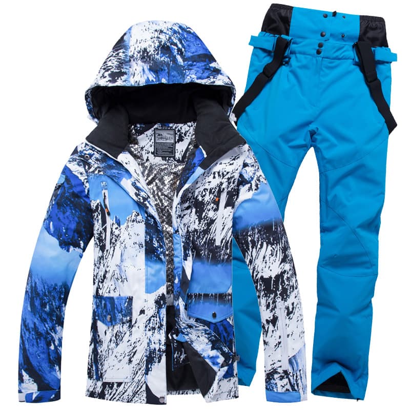 Warm ski suit men's cotton waterproof breathable wear resistant single and double board Korean couple style ski suits women