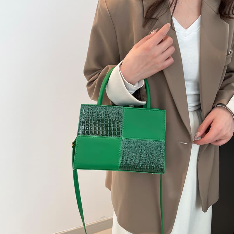 Women's Bags New Casual Fashion Crocodile Pattern Solid Color Retro Large Capacity Shoulder Handbag