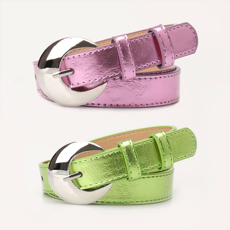 New Moon Silver Fashion Versatile Women's Ins Simple Korean Style Jeans High-end Belt