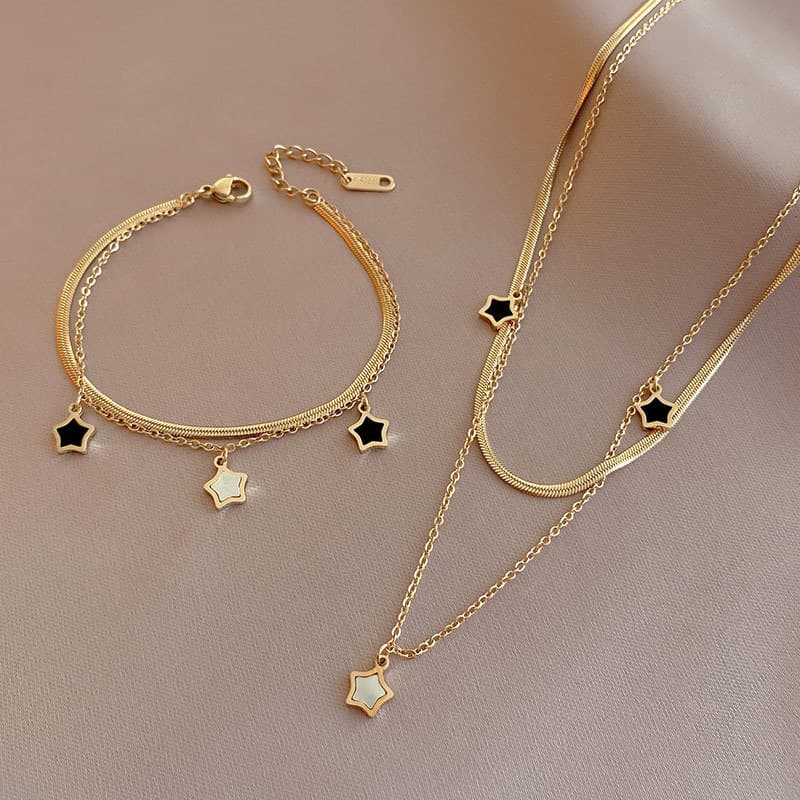 New Five Pointed Star Necklace For Women With A Light Luxury Feeling In Small Market Design Simple Collar Chain