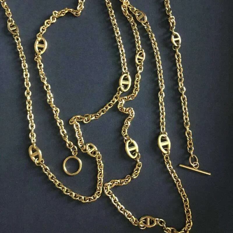 Collier ras-de-cou tendance pour femme, pendentif en forme d'anneau en T, chaîne décorative longue pour pull.