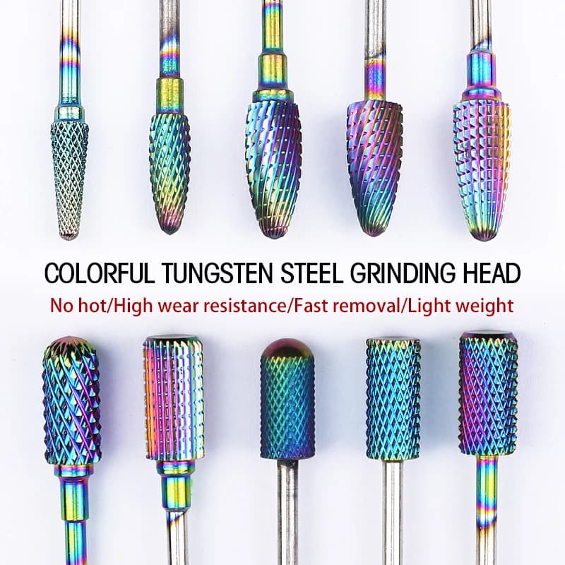 Tungsten Carbide Milling Cutters for Electric Nail Drill Machine Manicure Pedicure Drill Bit Polishing Tool Nail Files Accessory