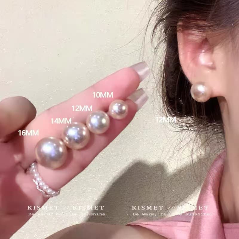 INS Pink Pearl Silver Needle For Women Simple High-end Elegant Versatile Earrings 2025 New Niche Ear Jewelry