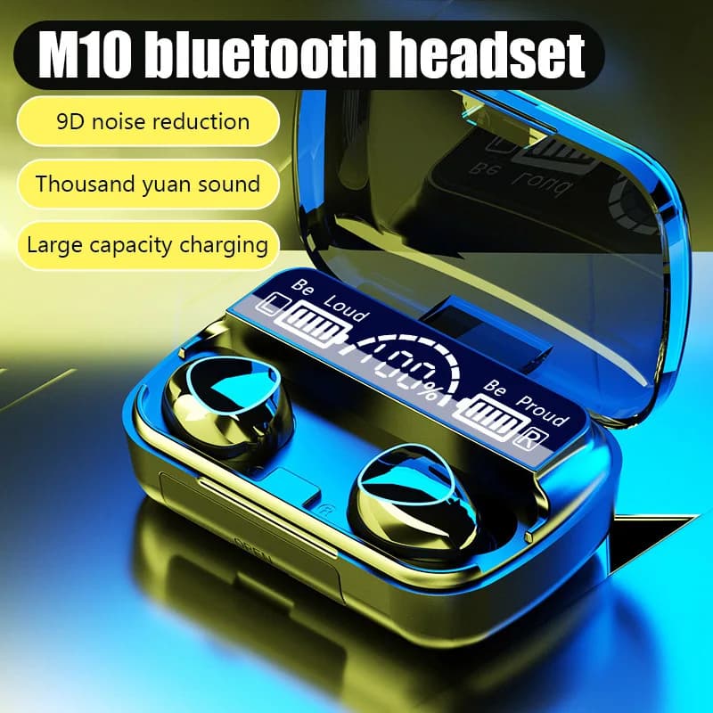 M10 TWS Fone Headphones With Mic Earbuds 3000Mah Charger Box Earphones LED Display Wireless Bluetooth Headset