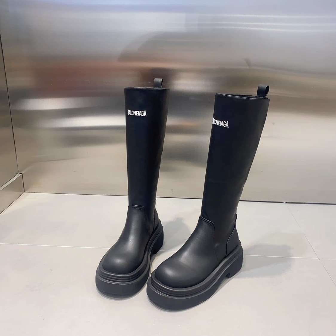 Bottes de chevalier pour femmes, bottes de moto à semelles épaisses, bottines et bottes hautes