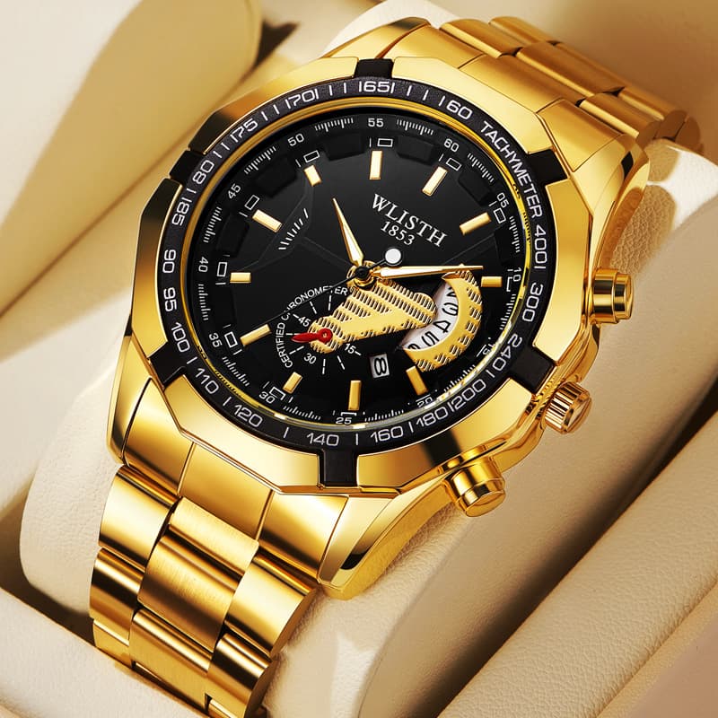Watch Large Dial Quartz Watch Calendar Steel Band Men's Watch Fashion Casual Men's Watch