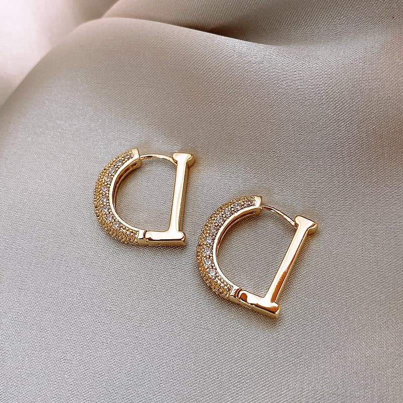 Women's accessories Diamond set simple temperament design sense trend earrings earrings