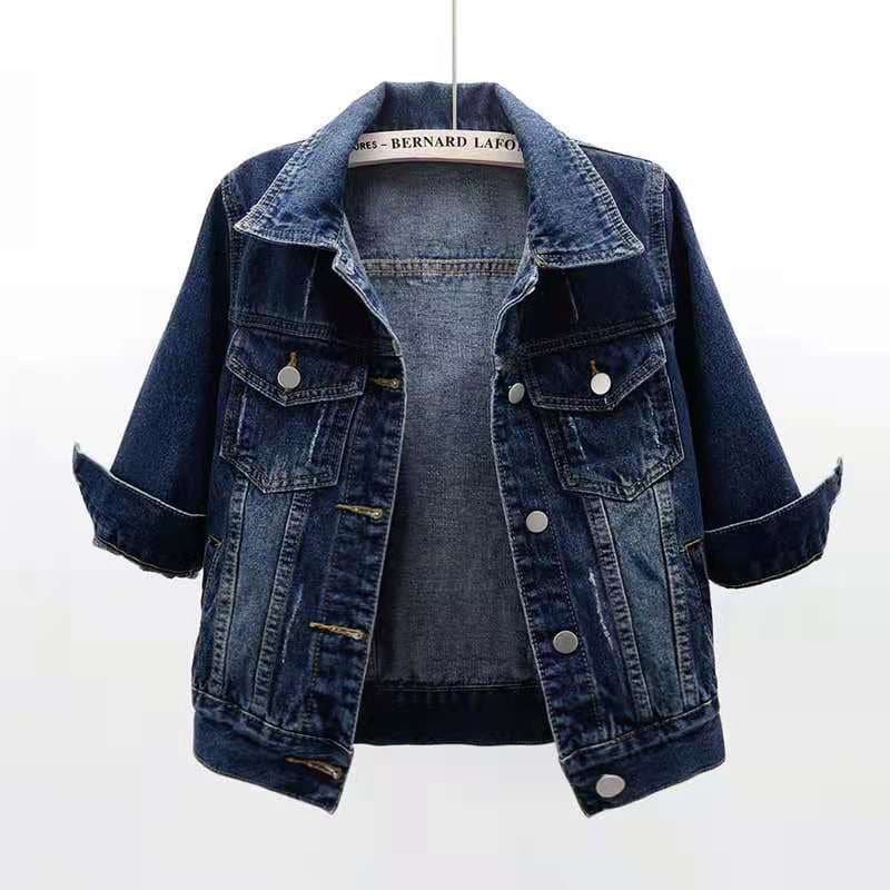 Women's Clothing Three Quarter Sleeve Denim Jacket For Women Short Spring And Summer New Arrival Slim Fit Versatile Cardigan Versatile Student Top