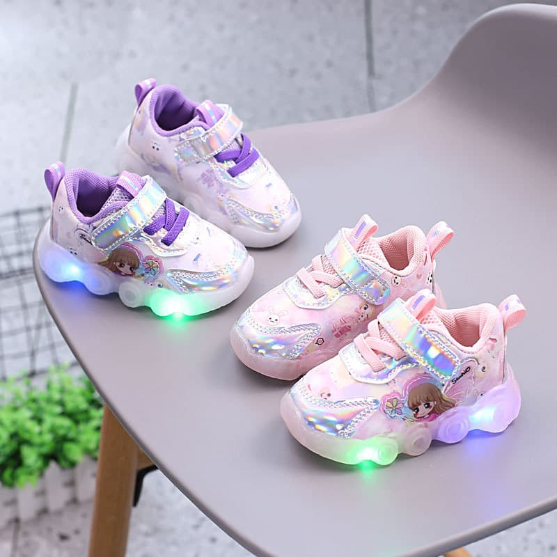 Light Baby Girl Shoes Sports Shoes Spring And Autumn Non Slip Soft Sole Baby Toddler Shoes Princess 0 1 One Year Old 3 Girls