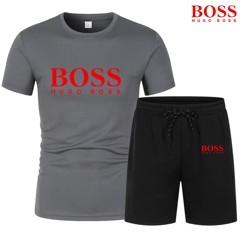Ensemble short d'été à la mode pour hommes, ensemble de sport respirant et à séchage rapide pour hommes, ensemble T-shirt à manches courtes, en