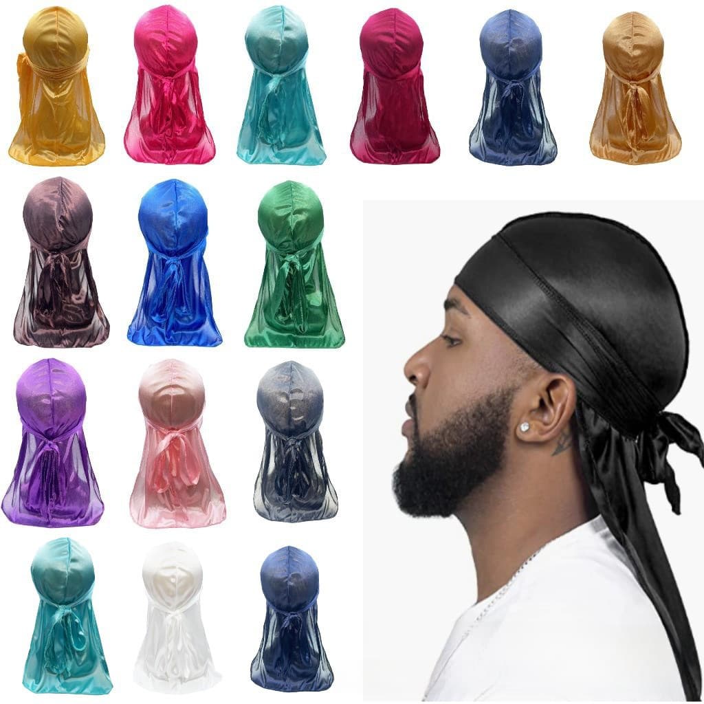 hot selling men's and women's satin elastic toe cap new artificial silk thick long tail pirate hat cross-border hat