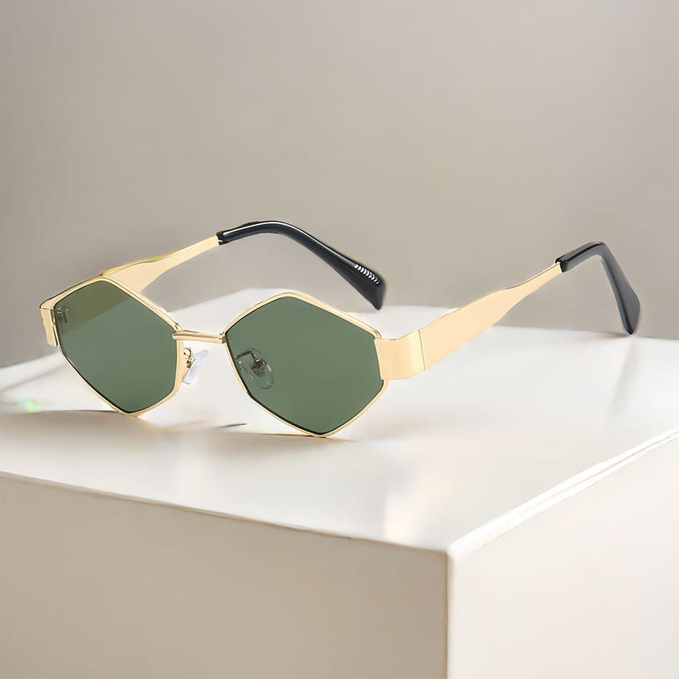 Lunettes de soleil ovales unisexes à verres tendance, petites lunettes de soleil rondes en métal tendance pour hommes et femmes