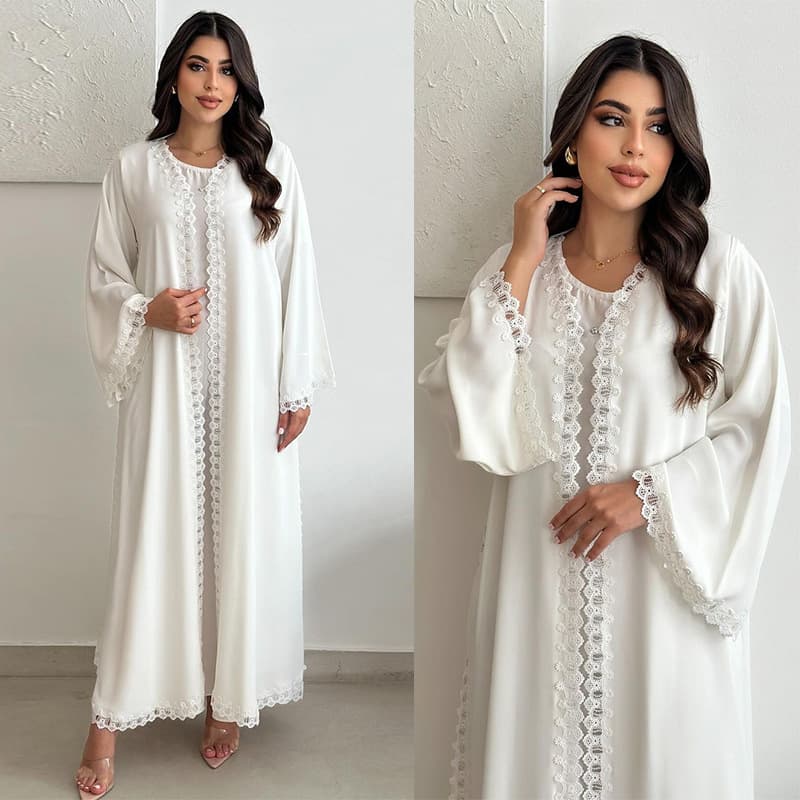 Women's Clothing Muslim Fashion Jacket Middle East Dubai White Robe Women's New Style Outer Wear Abaya