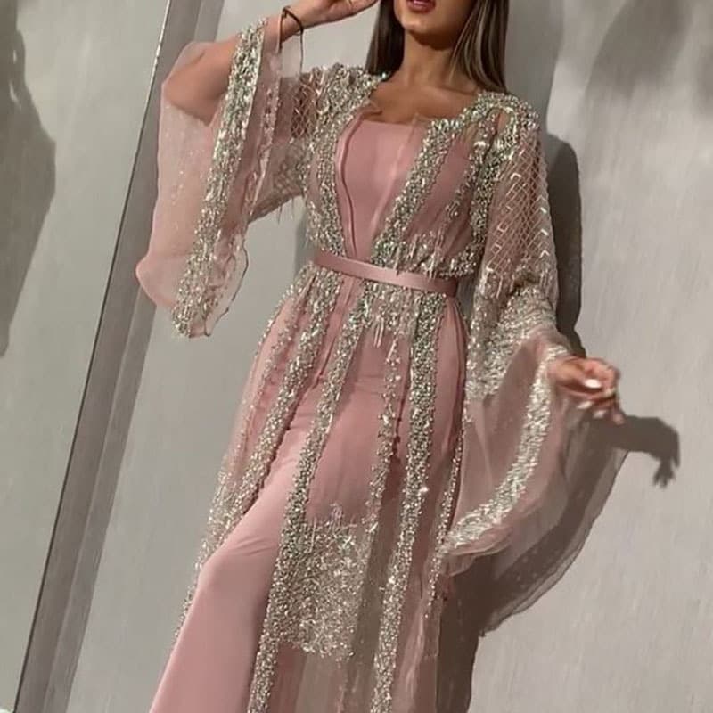 Women's gilt swing dress sexy long skirt shawl banquet evening dress