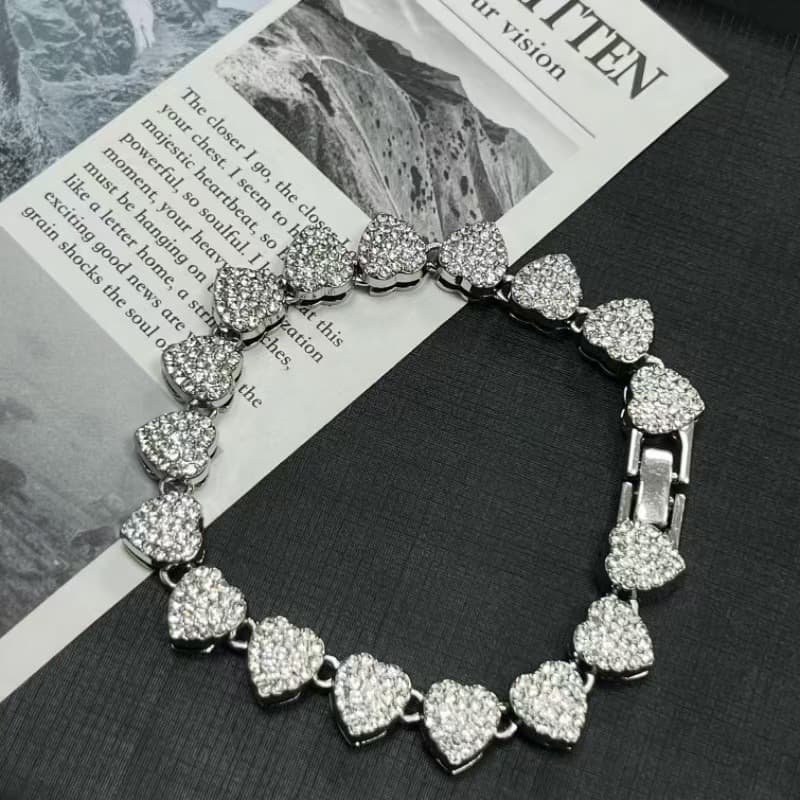 10mm Cuban Chain Necklace & Bracelet Set - Full Diamond Alloy Unisex Jewelry, Luxury Hip Hop Style For Men & Women