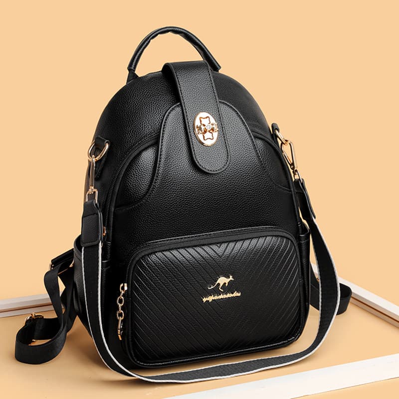 2024 New Soft Leather Backpack For Women's Fashion Leisure Large Capacity Multi Functional Backpack Versatile Outgoing Backpack