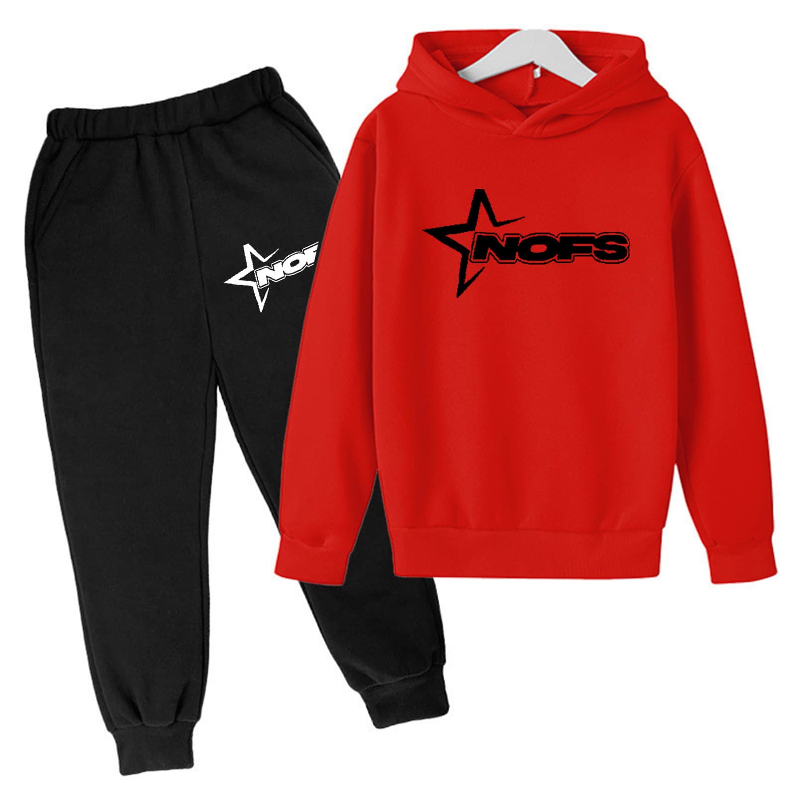 Ensemble deux pièces pour enfants, sweat-shirt à capuche ample, décontracté, en polaire, pour garçons et filles, automne et hiver