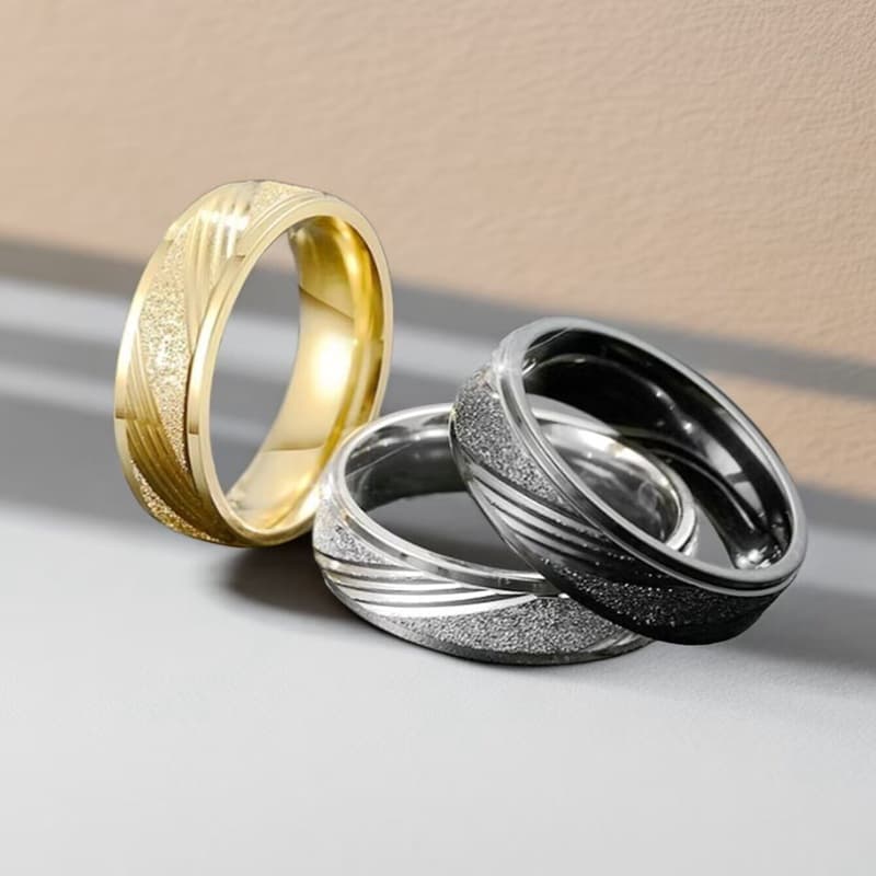 Light luxury trendy titanium steel frosted Korean version fashionable versatile ring bracelet