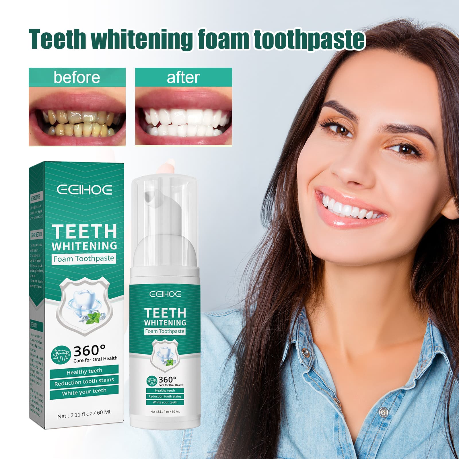 2024 Mousse Deep Cleansing Tooth Dirt Gingival Fresh Breath Oral Care Toothpaste