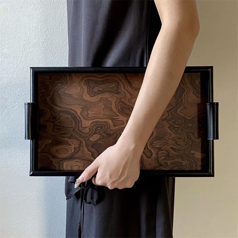 Volcanic Pattern Wholesale High-End Retro Vintage Home Living Room Bedroom Aromatherapy Wooden Jewelry Tray