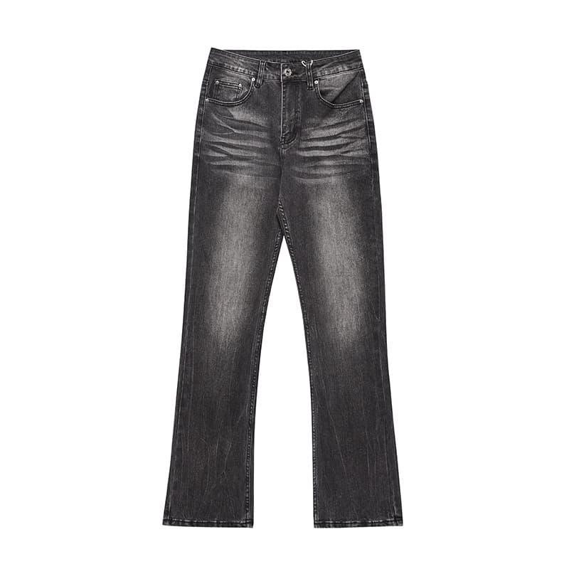 Men's Clothing Retro Washed Distressed Flared Jeans For Men And Women High Street Trendy Loose Casual Versatile Casual Trousers