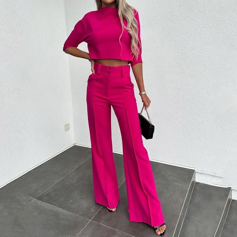 Women's fashion casual pants two-piece set