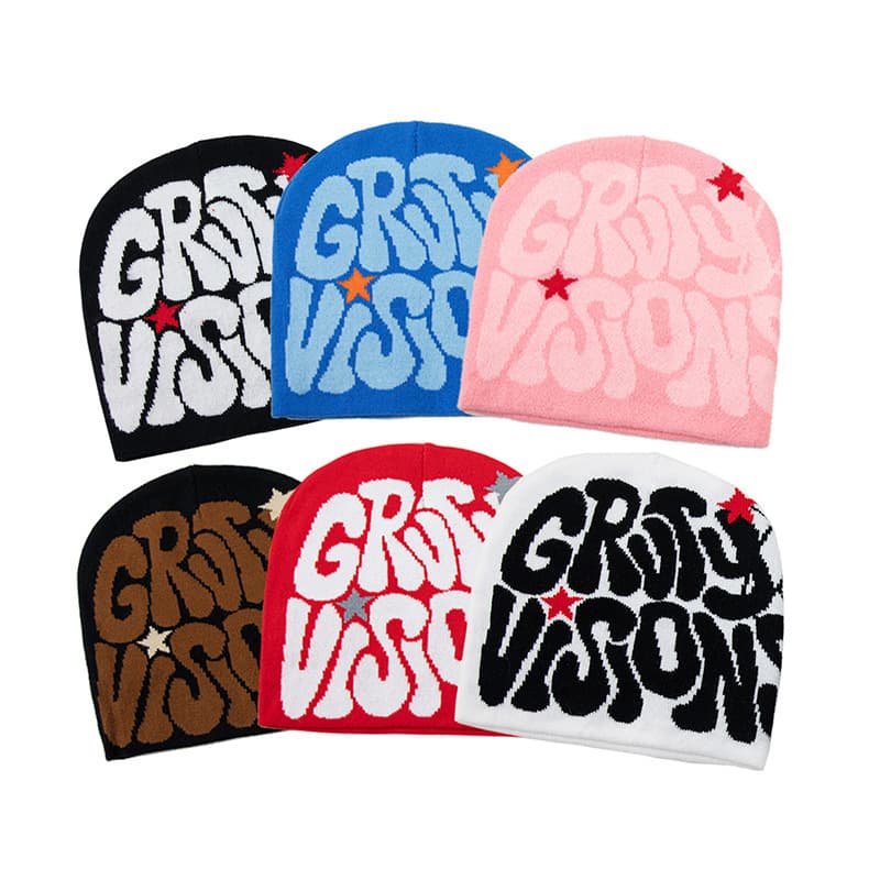 Trendy Letter Knit Beanie For Men & Women - Winter Warm Unisex Skull Cap With Star Embroidery - Hip Hop Streetwear Fashion Accessory