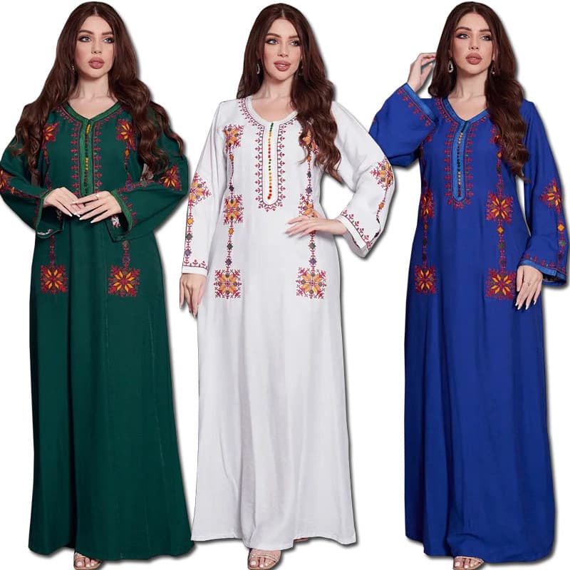 Women's Clothing Middle Robe Embroidered Embroidered Abaya Dress Long Skirt Dubai