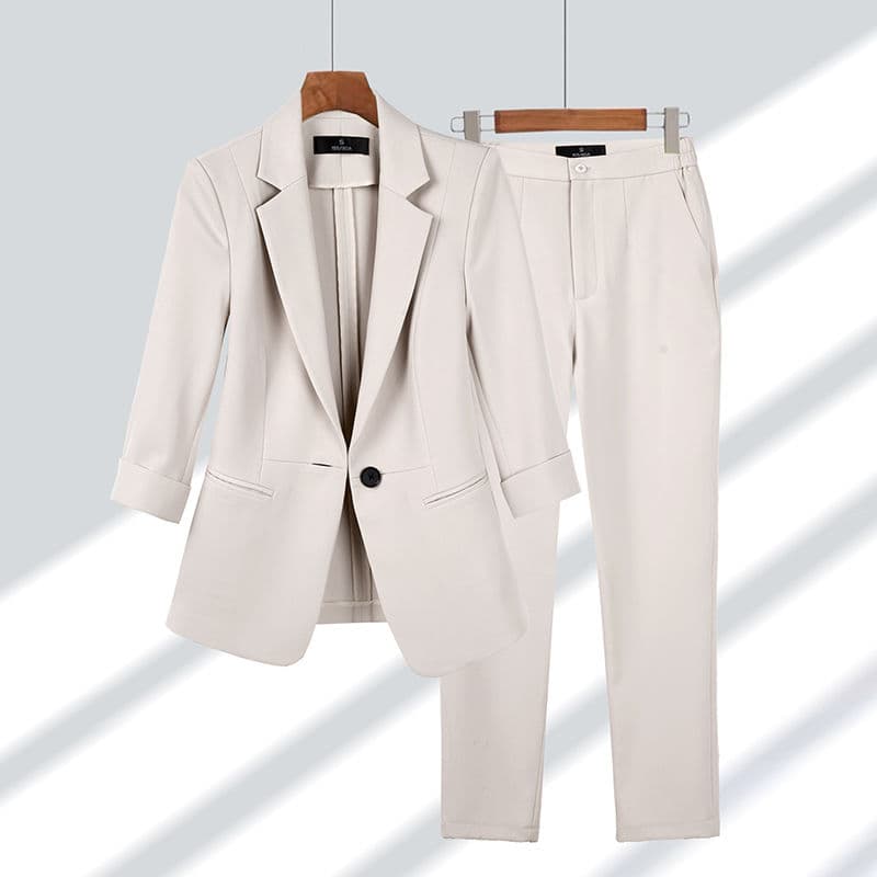 2023 Spring Summer New Elegant Suit Jacket Matching Set Women's Korean Chic Blazers Coat Pants 2 Piece Female