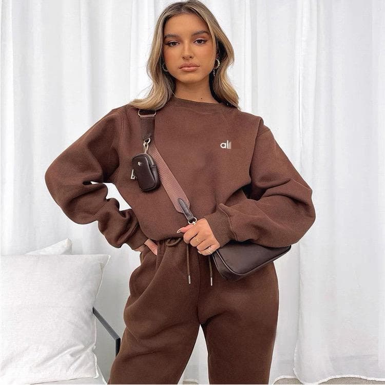Ensemble deux pièces décontracté pour femme ALO, veste sweat-shirt à demi-zip confortable, idéal pour l'automne et l'hiver