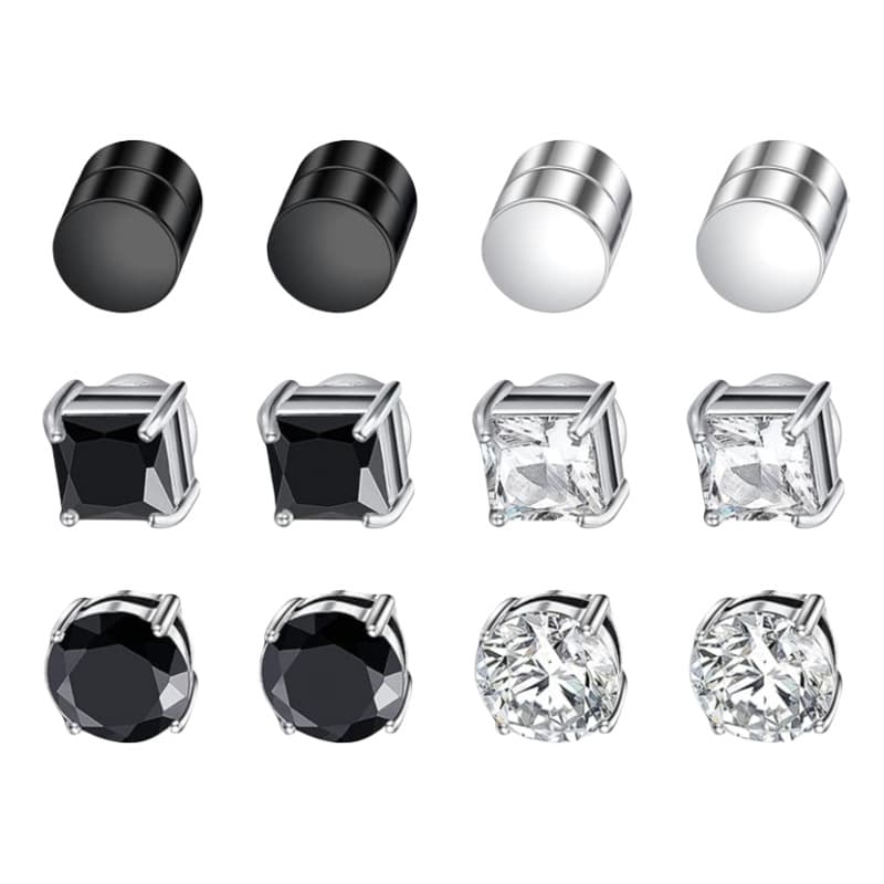 Cro-border Et Of Premium Zircon Clip For Non-pierced Ear, Tainle Teel Magnetic Ear Clip, Couple'