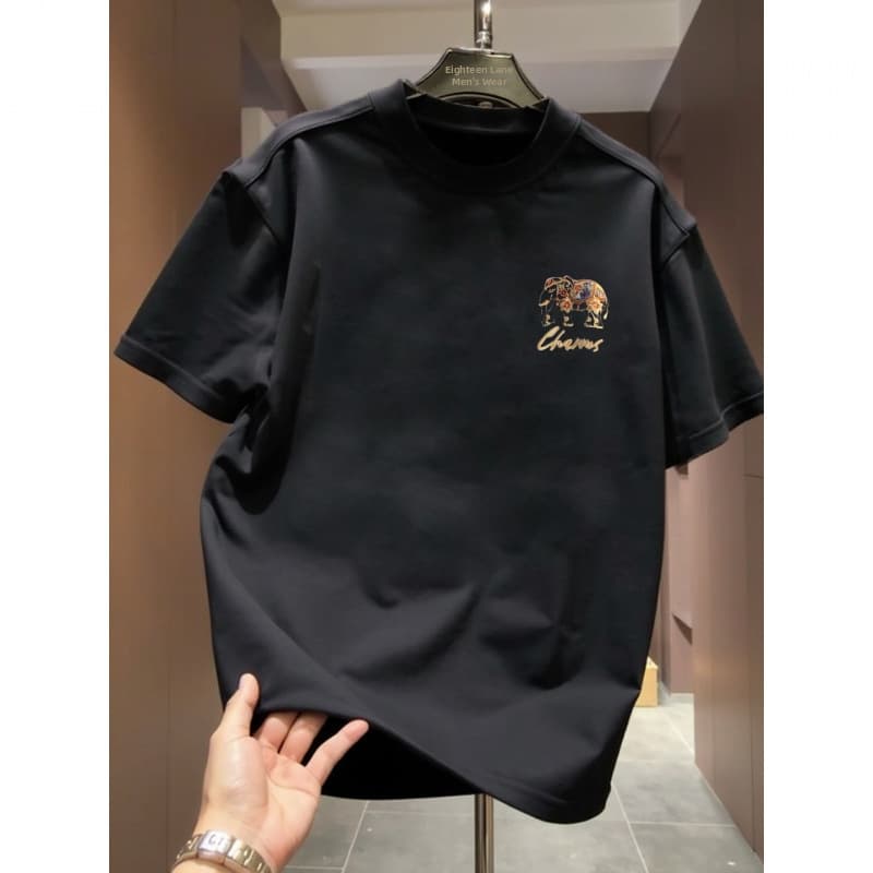 Men's Clothing Men's Plus Size Short Sleeve T-Shirt 100% Cotton Trendy Style Loose Top For Summer Style For Formal & Casual