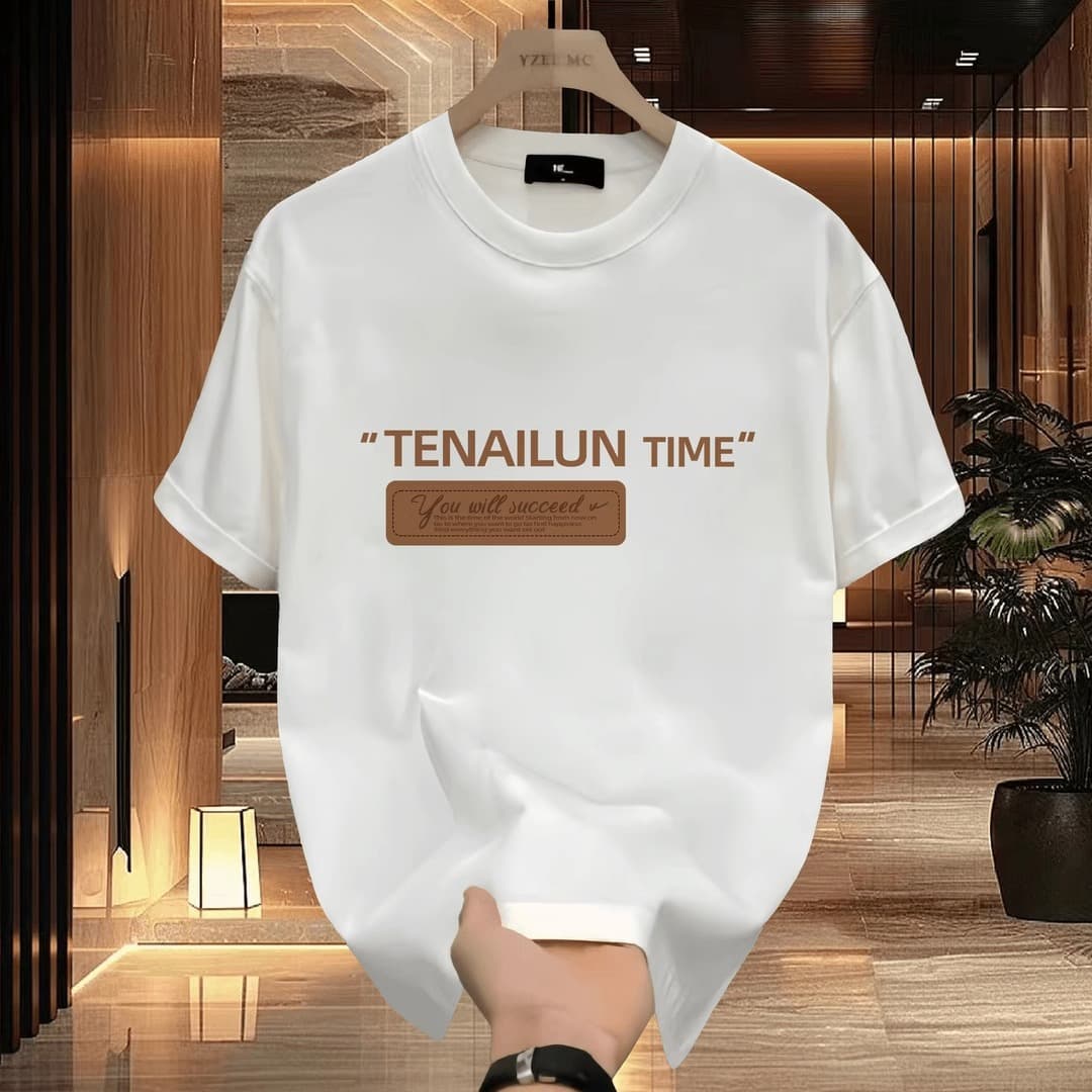 Men's Clothing Summer Handsome Trendy Brand All Match Printing Loose Casual Heavy Short Sleeved T Shirt Men And Women All Match Half Sleeved Top