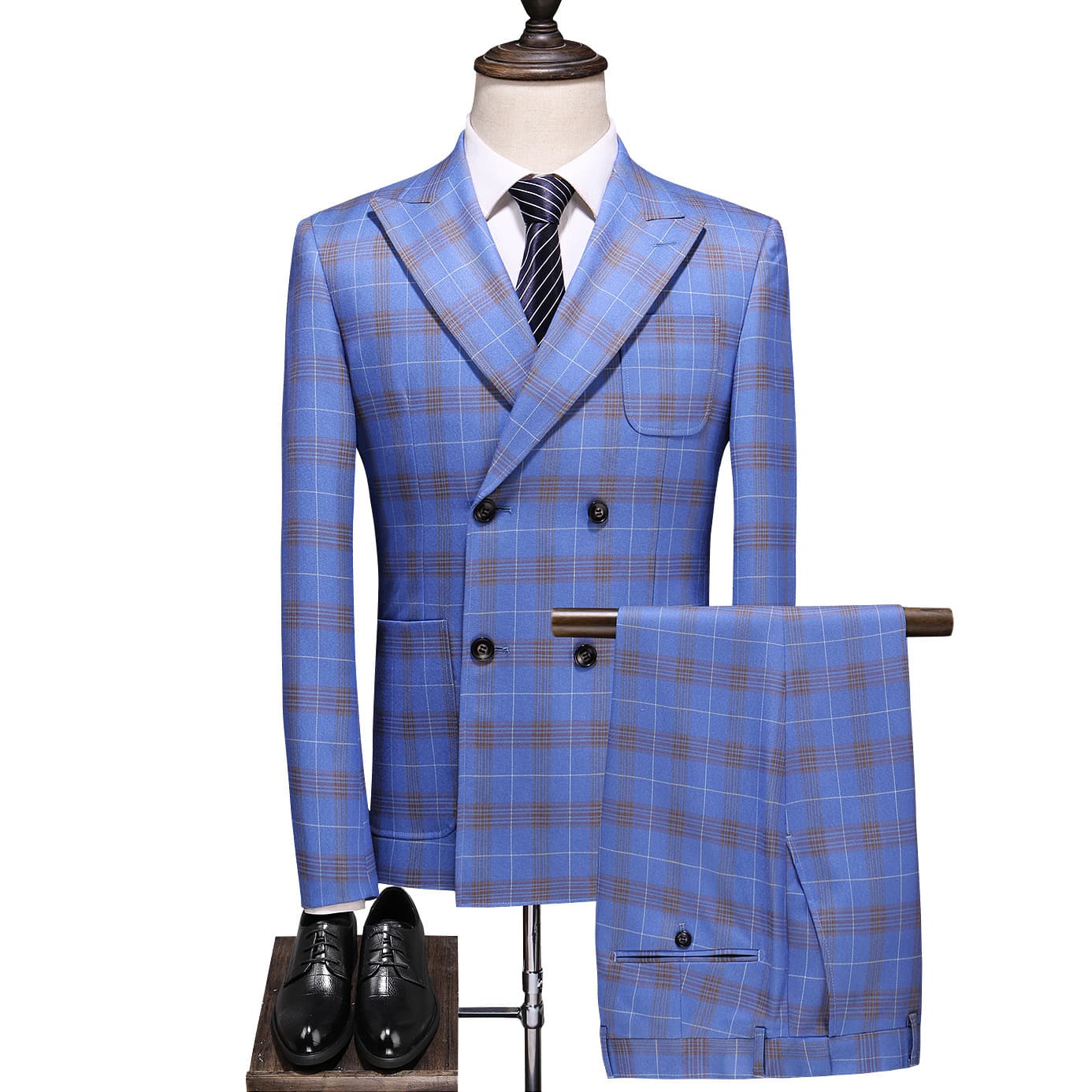 men's double-breasted three-piece wedding dress