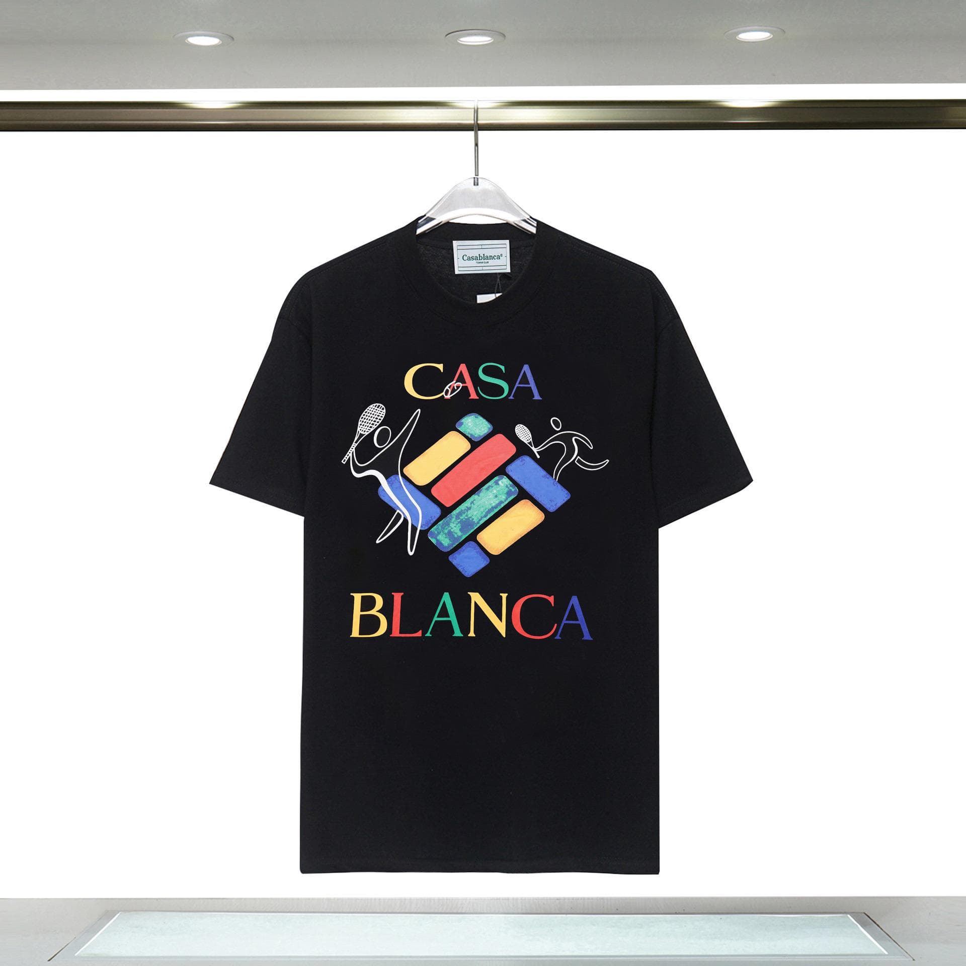Vêtements pour hommes 24 nouveaux styles Illusion Gate Letter Printing T-shirt à manches courtes à col rond personnalisé
