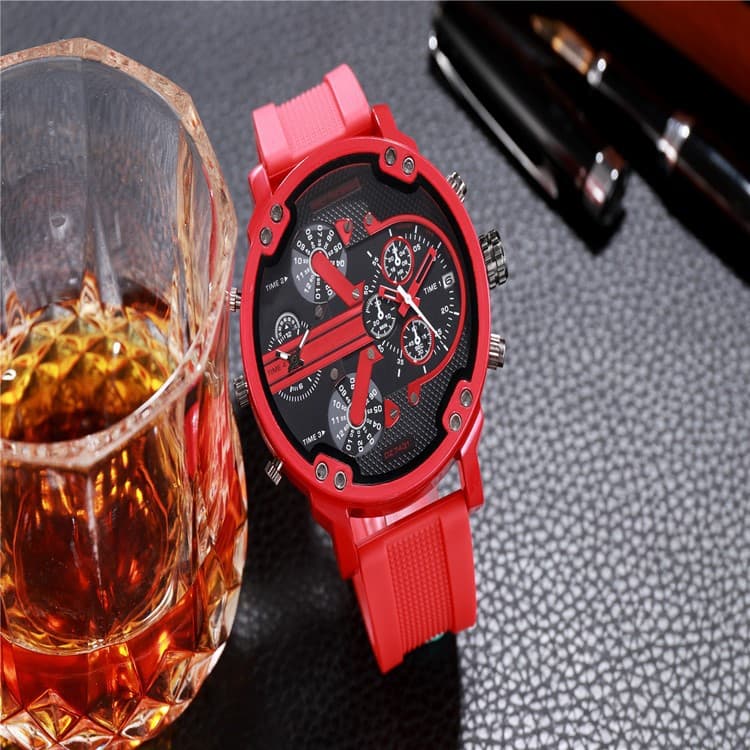 Sélection de montres à quartz pour hommes Dz Watch, polyvalentes et à la mode, avec cadran super large et bracelet en acier collé à double mouve