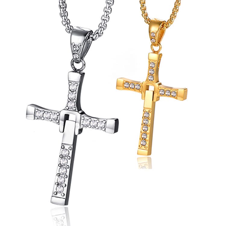 Men’s Jewelry Set Fashion Hot Selling Personality Hip Hop Zircon Micro Inlaid Single Pendant Necklace Jewelry