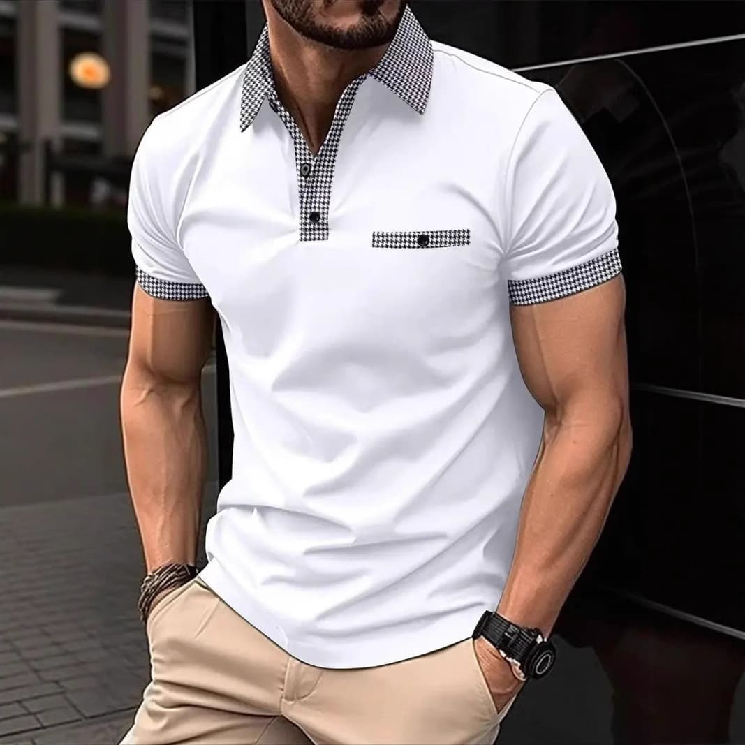 Men's Clothing Summer Fashion 3D Digital Printing Lapel Loose Casual Short Sleeved Button Polo Shirt